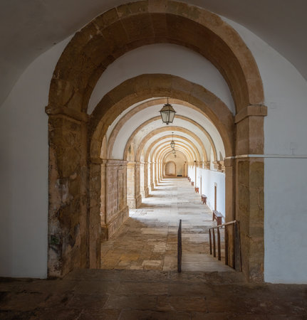 Coimbra, Portugal - Feb 11, 2020: Monastery of Santa Clara-a-Nova Cloisters - Coimbra, Portugalのeditorial素材