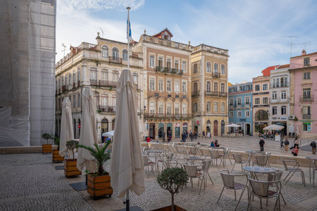 Coimbra, Portugal - Feb 11, 2020: 8 de Maio Square - Coimbra, Portugalのeditorial素材