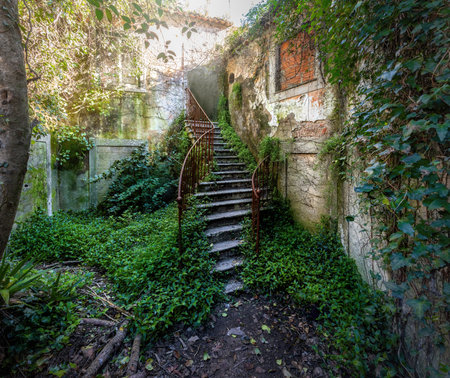 Old stairs - Sintra, Portugalの写真素材