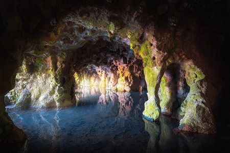 Sintra, Portugal - Feb 21, 2020: Labyrinthic Grotto at Quinta da Regaleira - Sintra, Portugalのeditorial素材