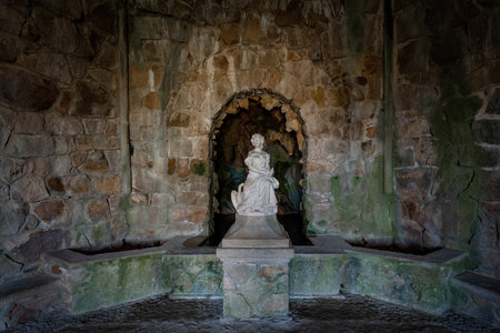 Sintra, Portugal - Feb 21, 2020: Ledas Cave at Quinta da Regaleira - Sintra, Portugalのeditorial素材