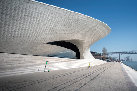 Lisbon, Portugal - Feb 24, 2020: Museum of Art, Architecture and Technology (MAAT) - Lisbon, Portugalのeditorial素材