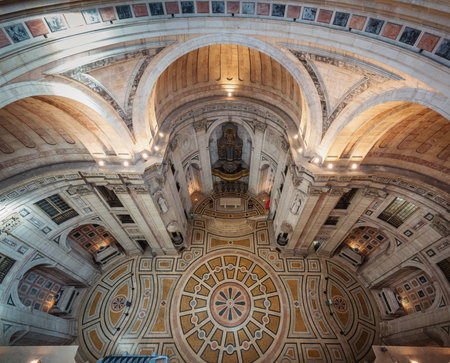 Lisbon, Portugal - Feb 27, 2020: Panoramic High angle view of National Pantheon Interior - Lisbon, Portugalのeditorial素材