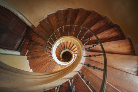 Kutna Hora, Czechia - Sep 27, 2019: Spiral Staircase at Sedlec Cathedral Interior - Kutna Hora,...