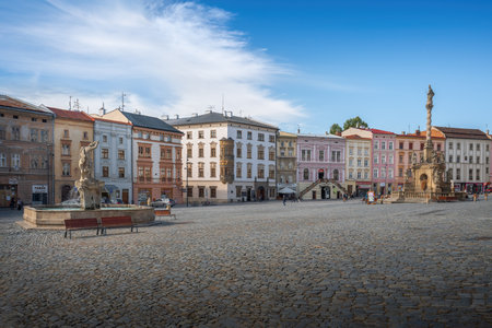 Olomouc, Czechia - Oct 7, 2019: Lower Square with Jupiter Fountain and Marian Plague Column - Olomouc, Czech Republicのeditorial素材
