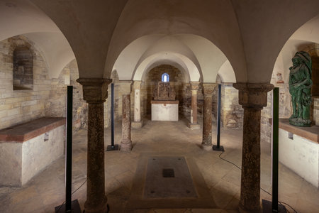 Prague, Czechia - Sep 30, 2019: Mausoleum of St. George Basilica Interior at Prague Castle - Prague, Czech Republicのeditorial素材