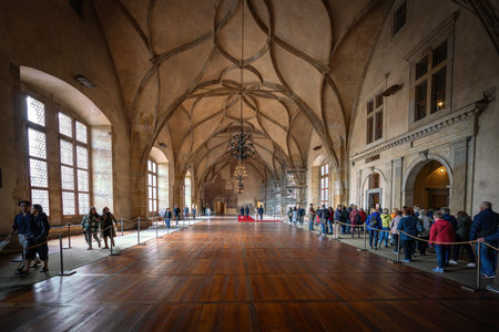 Prague, Czechia - Sep 30, 2019: Vladislav Hall in the Old Royal Palace at Prague Castle - Prague, Czech Republicのeditorial素材