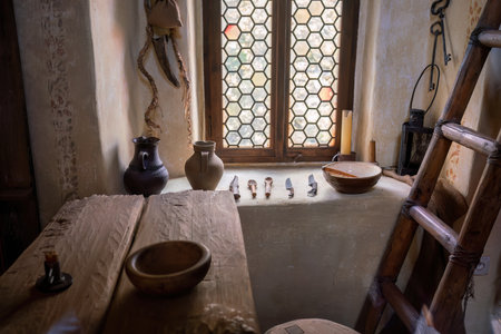 Prague, Czechia - Sep 30, 2019: Residence of the Red Artilleryman in the Golden Lane at Prague Castle - Prague, Czech Republicのeditorial素材