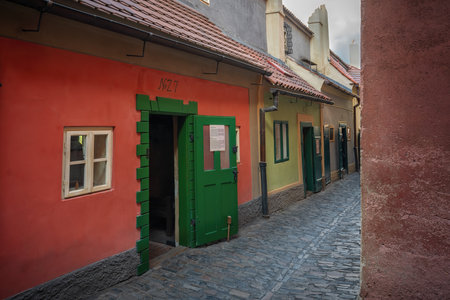 Prague, Czechia - Sep 30, 2019: Golden Lane at Prague Castle - Prague, Czech Republicのeditorial素材