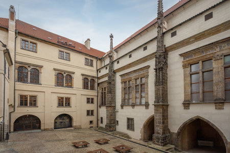 Prague, Czechia - Sep 30, 2019: Old Royal Palace Exterior at Prague Castle - Prague, Czech Republicのeditorial素材