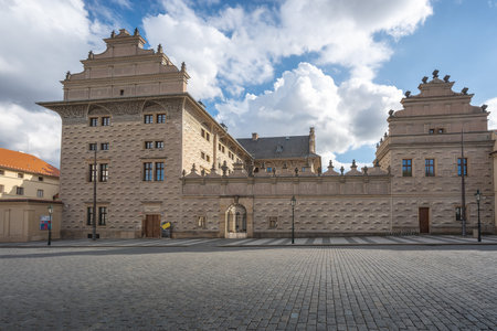 Prague, Czechia - Sep 26, 2019: Schwarzenberg Palace and National Gallery at Hradcany Square - Prague, Czech Republicのeditorial素材
