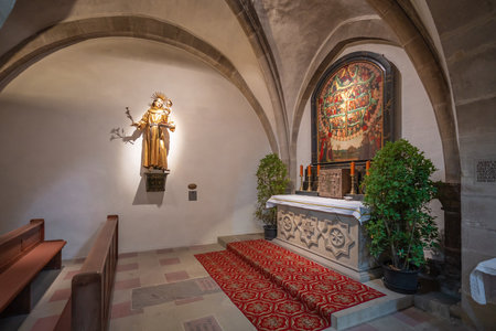 Bavaria, Germany - Dec 11, 2019: Sacramental Chapel and Rosary Painting at Bamberg Cathedral Interior - Bamberg, Germanyのeditorial素材