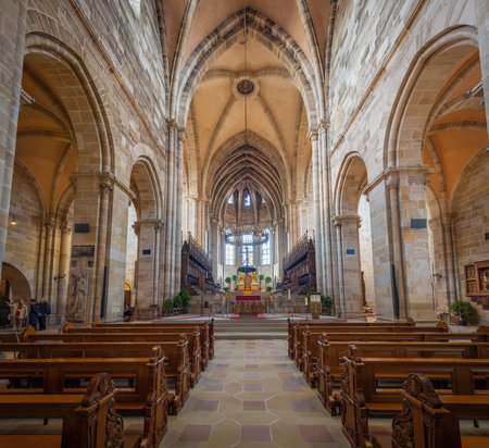 Bavaria, Germany - Dec 11, 2019: Nave and Altar at Bamberg Cathedral - Bamberg, Germanyのeditorial素材