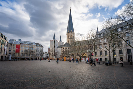 Bonn, Germany - Jan 29, 2020: Bonn Minster church at Munsterplatz - Bonn, Germanyのeditorial素材