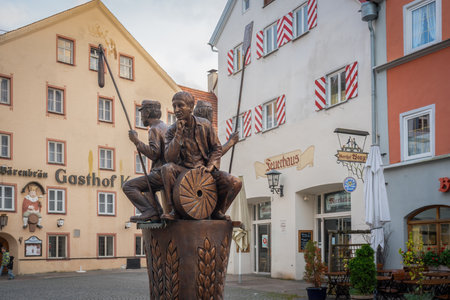 Bavaria, Germany - Nov 06, 2019: Bread Fountain (Brotbrunnen) - Fussen, Germanyのeditorial素材