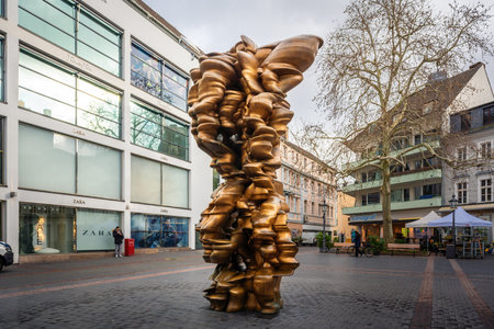 Bonn, Germany - Jan 29, 2020: Mean Average Sculpture by Tony Cragg, 2014 at Remigiusplatz - Bonn, Germanyのeditorial素材