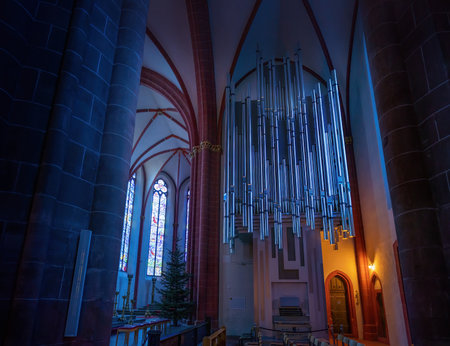 Mainz, Germany - Jan 22, 2020: Philipp Klais Organ at St. Stephan Church Interior - Mainz, Germanyのeditorial素材