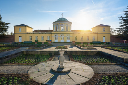 Hannover, Germany - Jan 16, 2020: Library Pavilion Building at Berggarten botanical garden - Hanover, Lower Saxony, Germanyのeditorial素材