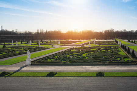 Hannover, Germany - Jan 16, 2020: Great Parterre at Herrenhausen Gardens - Hanover, Lower Saxony, Germanyのeditorial素材