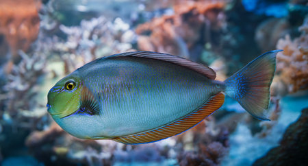 Bignose Unicornfish Coral Reef Fish (Naso vlamingii)の写真素材