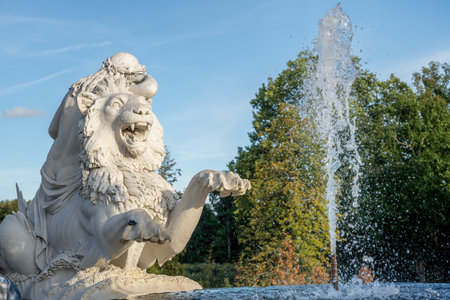 Potsdam, Germany - Sep 13, 2019: Fountain of Sicilian Garden at Sanssouci park - Potsdam, Brandenburg, Germanyのeditorial素材