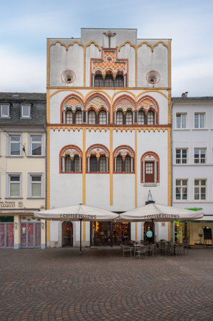 Trier, Germany - Jan 30, 2020: Dreikonigenhaus (House of Three Kings) Building - Trier, Germany