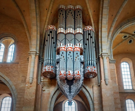 Trier, Germany - Jan 30, 2020: Pipe Organ at Trier Cathedral Interior - Trier, Germanyのeditorial素材