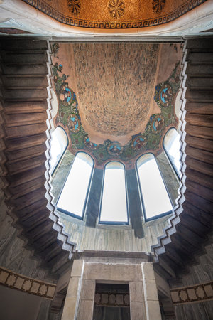 Berlin, Germany - Sep 12, 2019: Kaiser Wilhelm Memorial Church Interior - Berlin, Germanyのeditorial素材