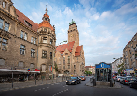 Neukolln Town Hall (Rathaus Neukolln) and Neukolln District Court (Amtsgericht Neukolln) - Berlin, Germanyのeditorial素材