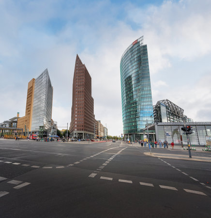 Berlin, Germany - Sep 5, 2019: Buildings Towers at Potsdamer Platz - Berlin, Germanyのeditorial素材