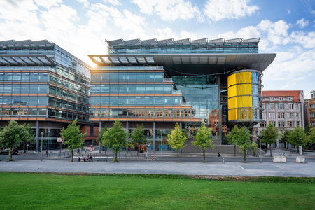 Berlin, Germany - Sep 5, 2019: Modern Linkstrasse Buildings at Potsdamer Platz - Berlin, Germanyのeditorial素材
