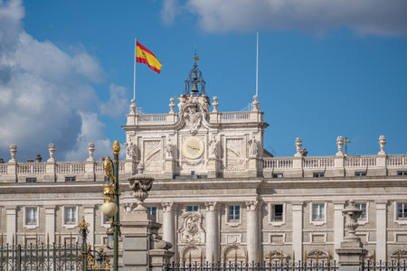Madrid, Spain - Mar 8, 2019: Royal Palace of Madrid Facade - Madrid, Spainのeditorial素材