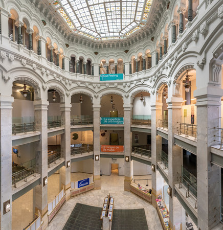 Madrid, Spain - Jun 19, 2019: Interior of Cibeles Palace - Madrid, Spainのeditorial素材