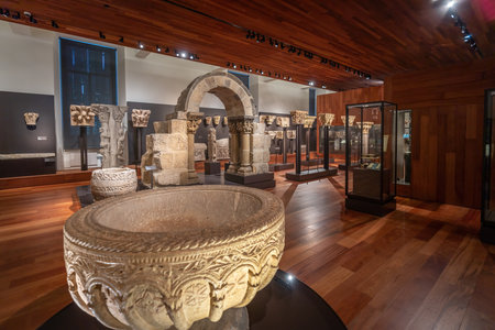 Madrid, Spain - Jun 18, 2019: Interior of National Archaeological Museum - Madrid, Spainのeditorial素材