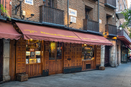 Madrid, Spain - Mar 24, 2019: Sobrino de Botin Restaurant - oldest restaurant in the world in continuous operation - Madrid, Spainのeditorial素材