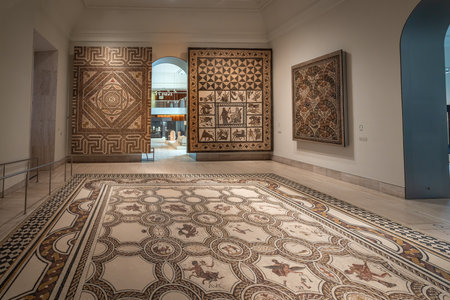 Madrid, Spain - Jun 18, 2019: Roman Mosaics of Hispania at National Archaeological Museum - Madrid, Spainのeditorial素材