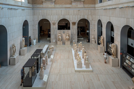 Madrid, Spain - Jun 18, 2019: Interior of National Archaeological Museum - Madrid, Spainのeditorial素材