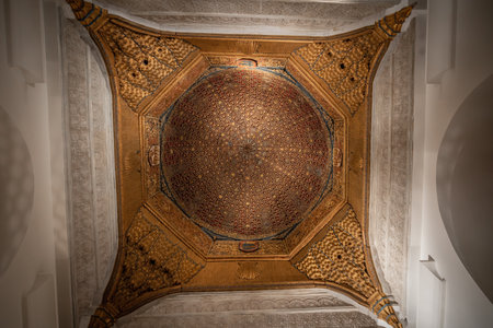 Madrid, Spain - Jun 18, 2019: Dome from the Torrijos Palace in Mudejar Style at National Archaeological Museum - Madrid, Spainのeditorial素材