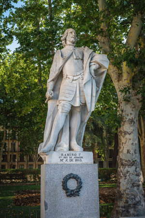 Madrid, Spain - Jun 19, 2019: Statue of King Ramiro I of Aragon at Plaza de Oriente Square - Madrid, Spainのeditorial素材