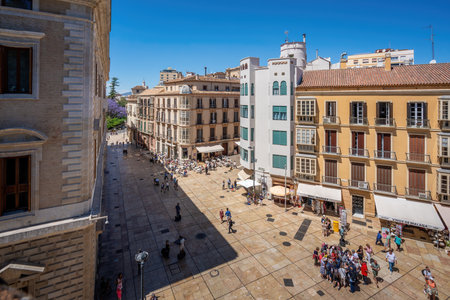 Malaga, Spain - May 18, 2019: Plaza de la Aduana Square - Malaga, Andalusia, Spainのeditorial素材