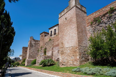 Malaga, Spain - May 18, 2019: Outer Walls of Alcazaba Fortress - Malaga, Andalusia, Spainのeditorial素材