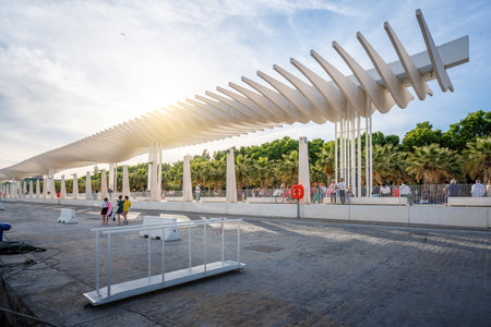Malaga, Spain - May 18, 2019: Pergolas de la Victoria at Paseo del Muelle Uno - Malaga, Andalusia, Spainのeditorial素材