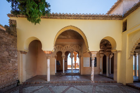 Malaga, Spain - May 18, 2019: Taifa palace at Alcazaba Fortress - Malaga, Andalusia, Spainのeditorial素材