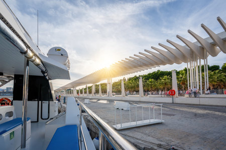 Malaga, Spain - May 18, 2019: Paseo del Muelle Uno Catamaran - Malaga, Andalusia, Spainのeditorial素材