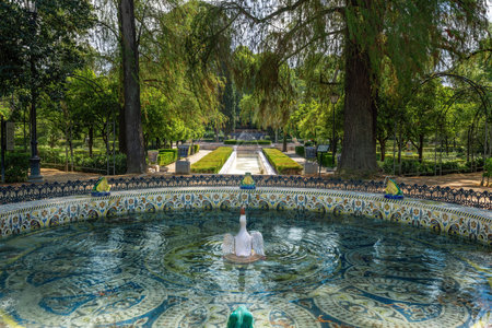 Fuente de las Ranas (Frogs Fountain) at Maria Luisa Park - Seville, Andalusia, Spainの写真素材