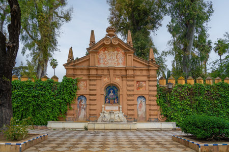 Catalina de Ribera Fountain at Murillo Gardens (Jardines de Murillo) - Seville, Andalusia, Spainのeditorial素材