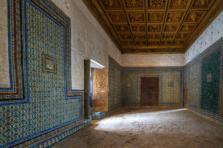 Seville, Spain - Apr 7, 2019: Praetors Room (Salon del Pretorio) at Casa de Pilatos (Pilates House) Palace Interior - Seville, Andalusia, Spainのeditorial素材