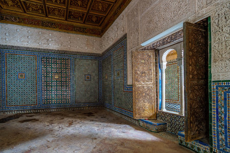 Seville, Spain - Apr 7, 2019: Praetors Room (Salon del Pretorio) at Casa de Pilatos (Pilates House) Palace Interior - Seville, Andalusia, Spainのeditorial素材