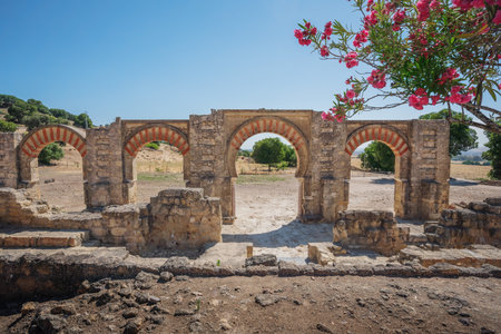 Portico (Bab al Sudda) at Medina Azahara (Madinat al-Zahra) - Cordoba, Andalusia, Spainの写真素材