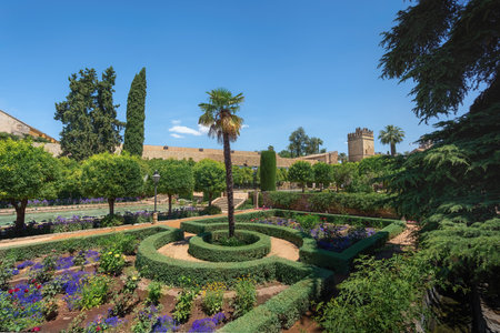 Cordoba, Spain - Jun 11, 2019: Gardens of Alcazar de los Reyes Cristianos - Cordoba, Andalusia, Spainのeditorial素材